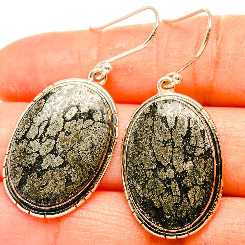 Pyrite Agate Earrings handcrafted by Anasilvercos - EARR426385