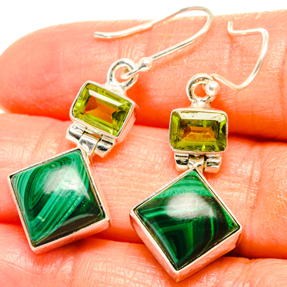 Malachite Earrings handcrafted by Anasilvercos - EARR426390
