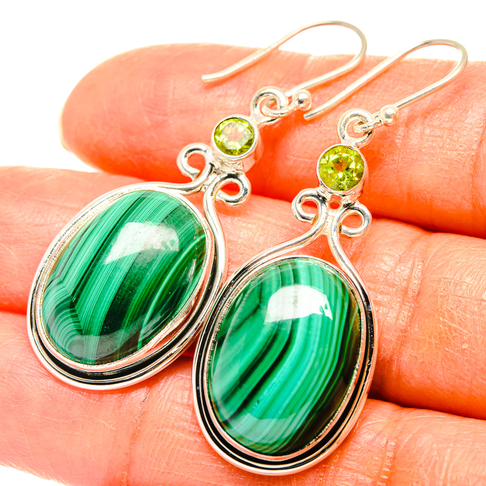 Malachite Earrings handcrafted by Anasilvercos - EARR426403