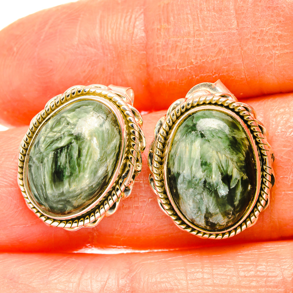 Seraphinite Earrings handcrafted by Anasilvercos - EARR426411