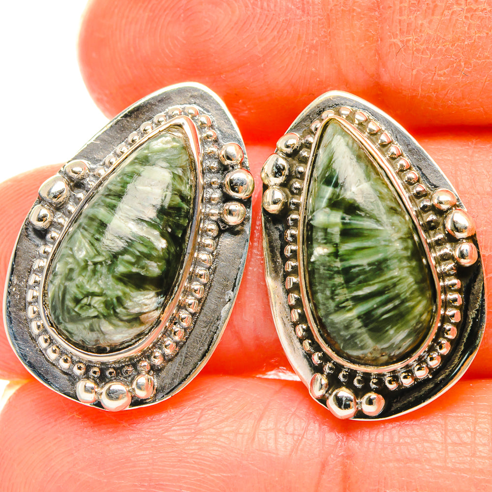 Seraphinite Earrings handcrafted by Anasilvercos - EARR426438