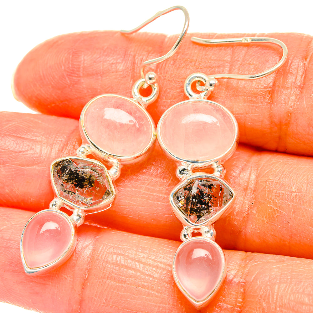 Rose Quartz Earrings handcrafted by Anasilvercos - EARR426452