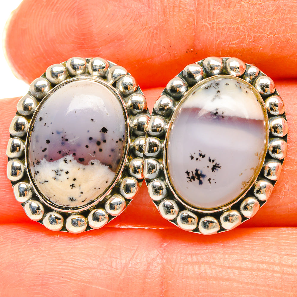 Dendritic Opal Earrings handcrafted by Anasilvercos - EARR426465
