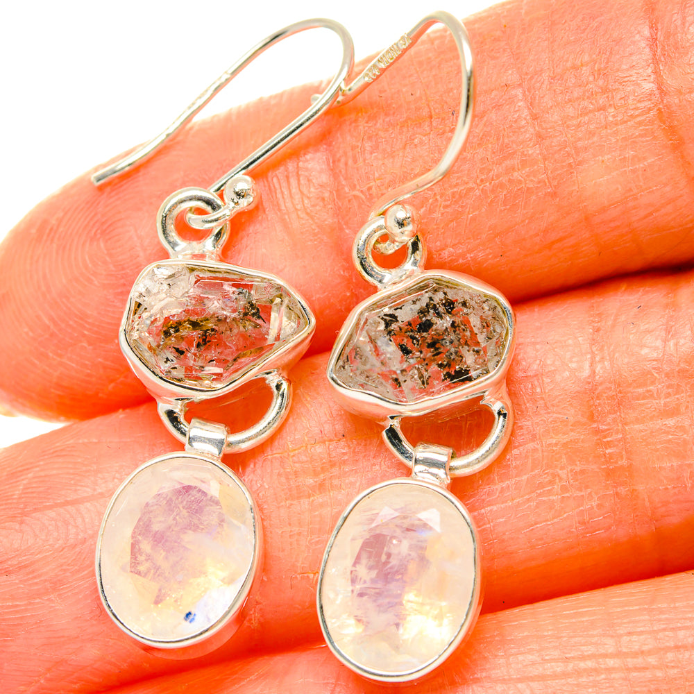 Rainbow Moonstone Earrings handcrafted by Anasilvercos - EARR426477