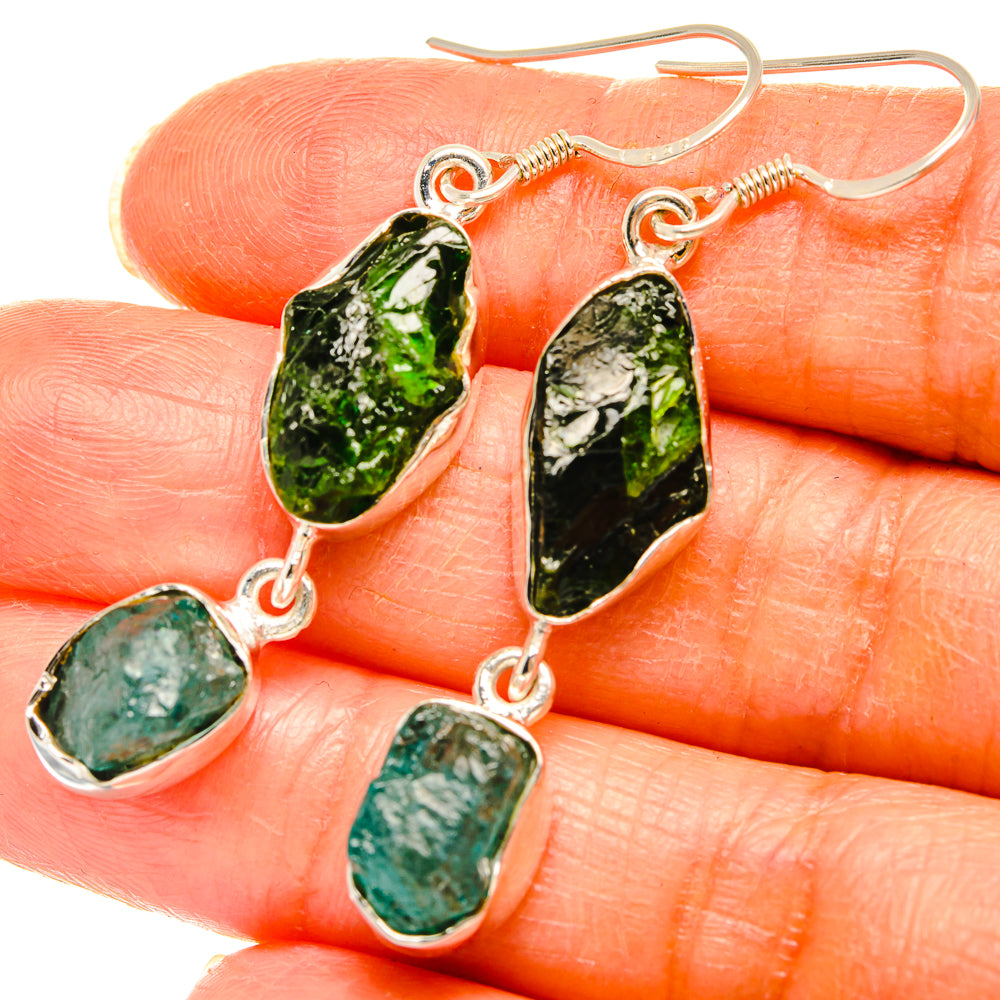 Chrome Diopside Earrings handcrafted by Anasilvercos - EARR426479