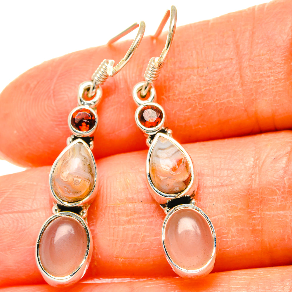 Rose Quartz Earrings handcrafted by Anasilvercos - EARR426480