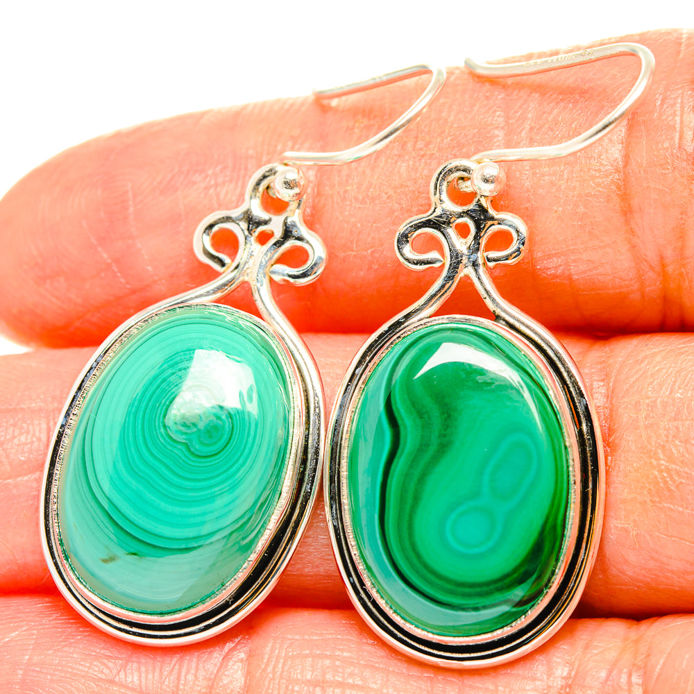 Malachite Earrings handcrafted by Anasilvercos - EARR426491