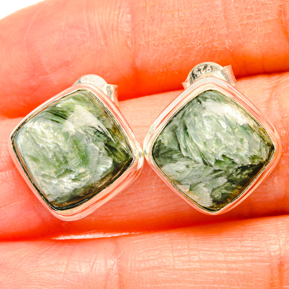 Seraphinite Earrings handcrafted by Anasilvercos - EARR426515