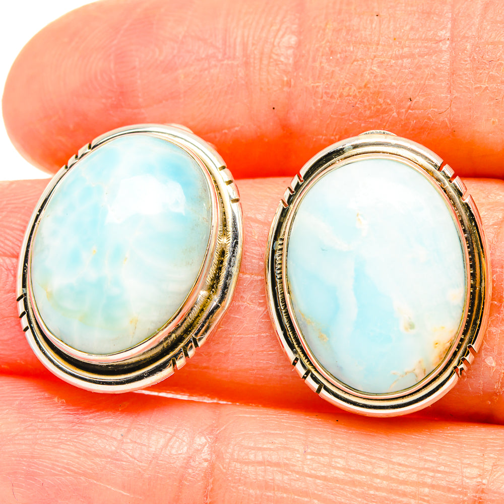 Larimar Earrings handcrafted by Anasilvercos - EARR426546