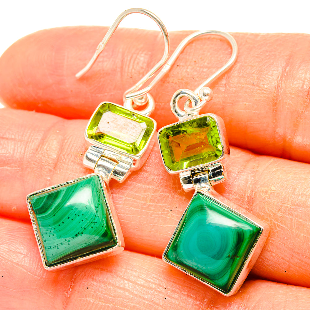 Malachite Earrings handcrafted by Anasilvercos - EARR426561