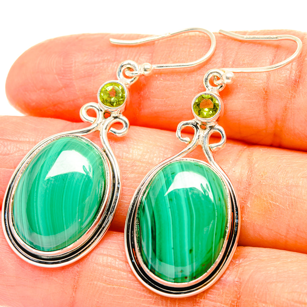 Malachite Earrings handcrafted by Anasilvercos - EARR426597
