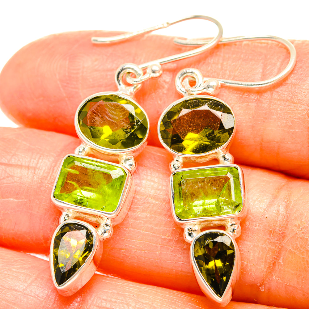 Green Tourmaline Earrings handcrafted by Anasilvercos - EARR426605