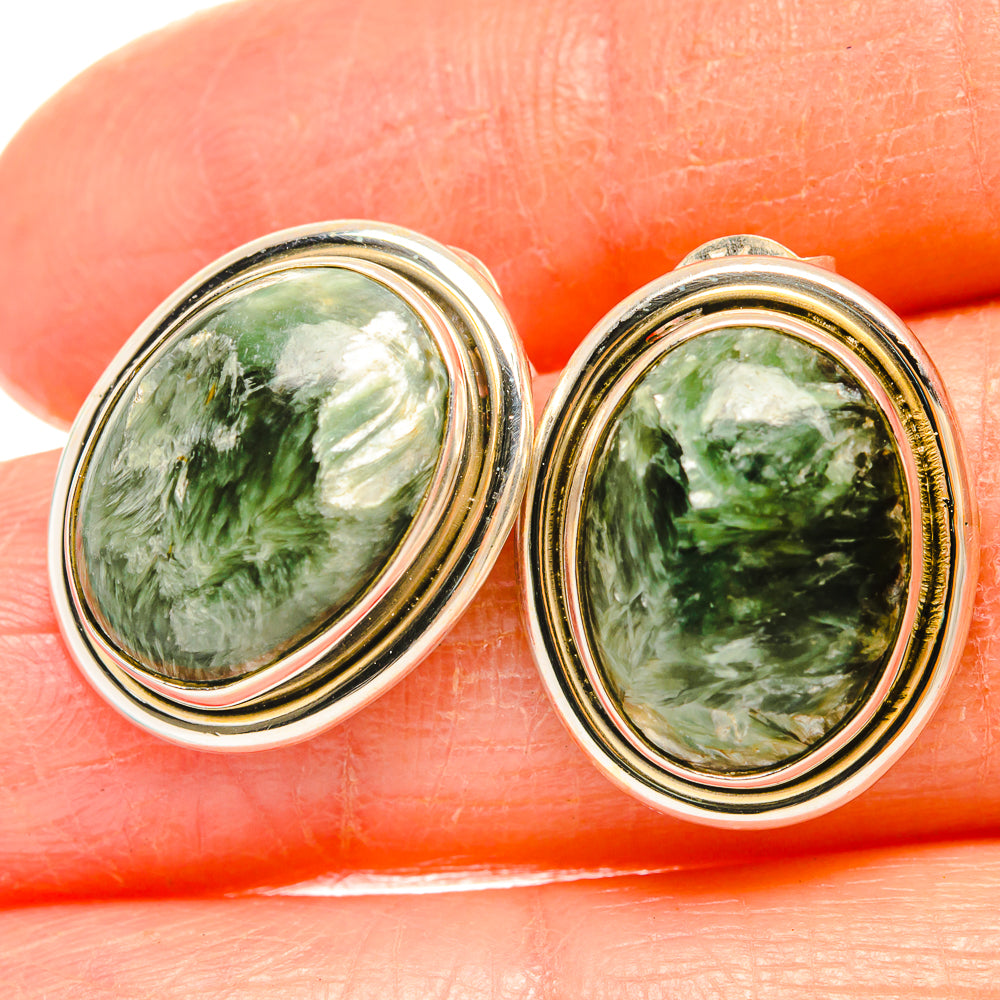 Seraphinite Earrings handcrafted by Anasilvercos - EARR426622