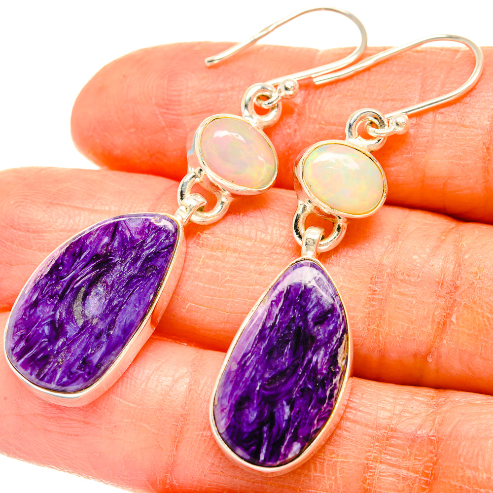 Charoite Earrings handcrafted by Anasilvercos - EARR426633