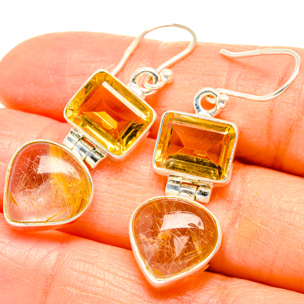 Rutilated Quartz Earrings handcrafted by Anasilvercos - EARR426634