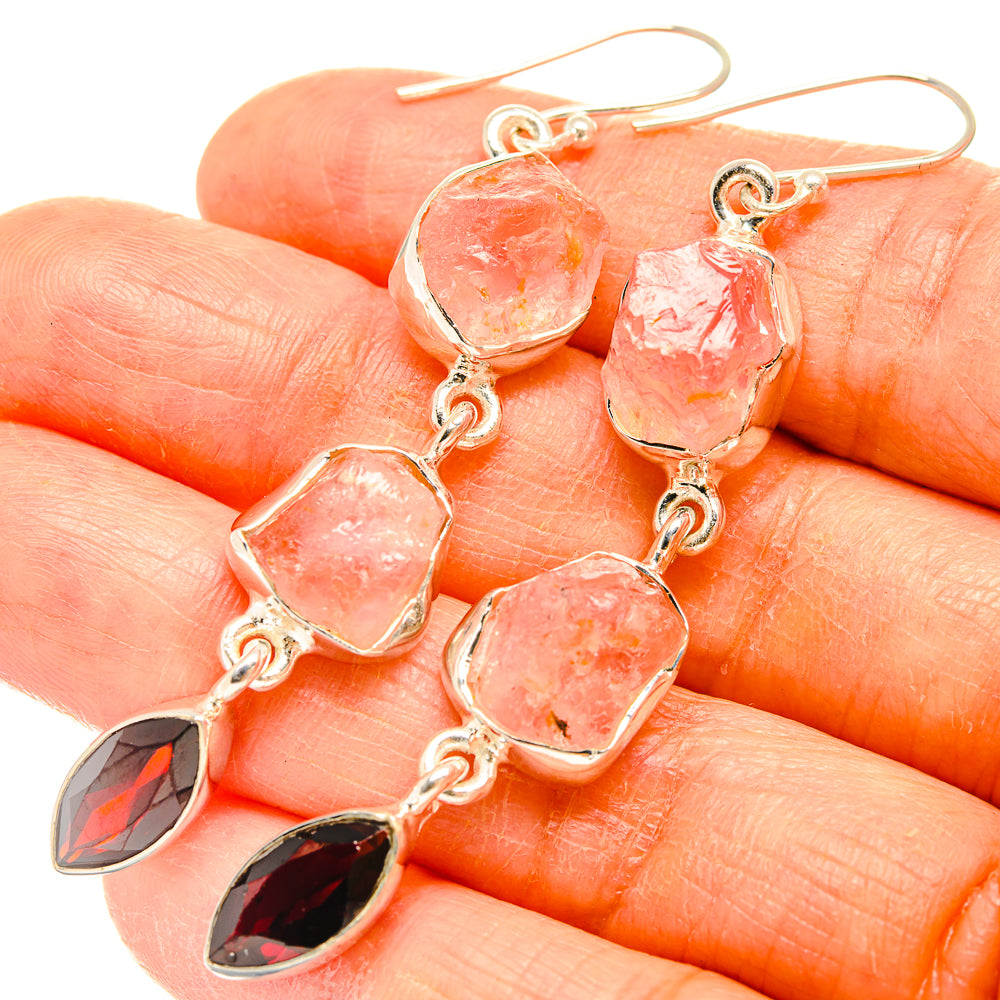 Rose Quartz Earrings handcrafted by Anasilvercos - EARR426636