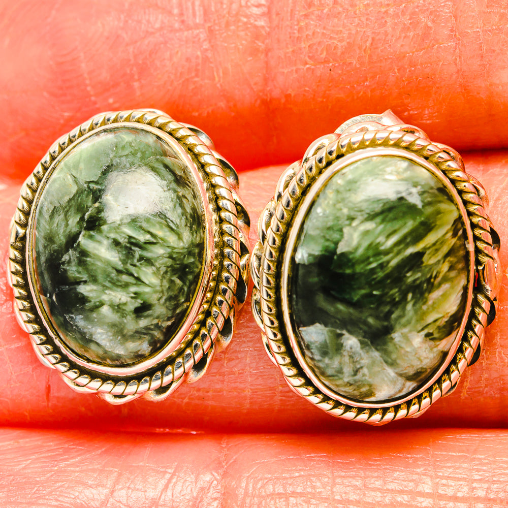 Seraphinite Earrings handcrafted by Anasilvercos - EARR426638