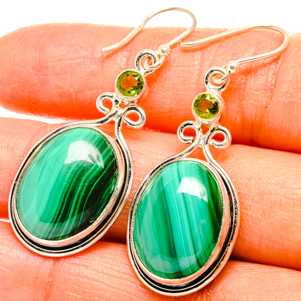 Malachite Earrings handcrafted by Anasilvercos - EARR426671