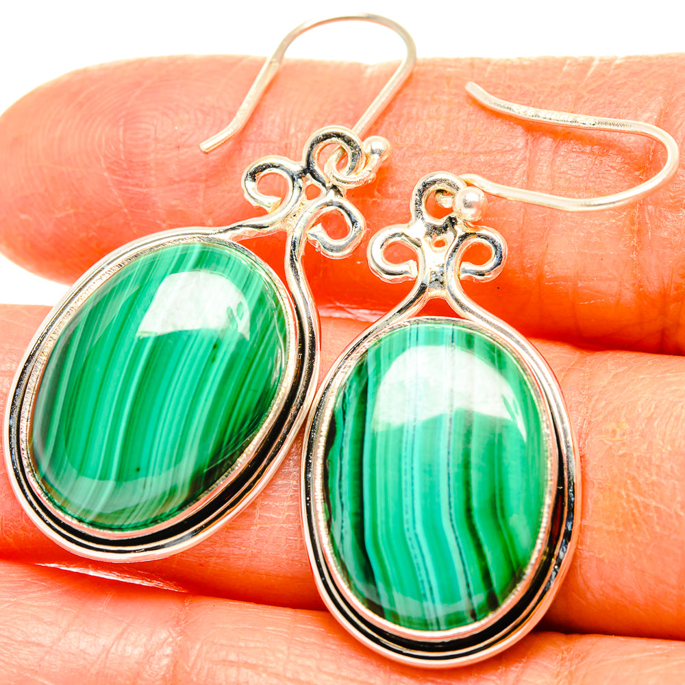 Malachite Earrings handcrafted by Anasilvercos - EARR426672