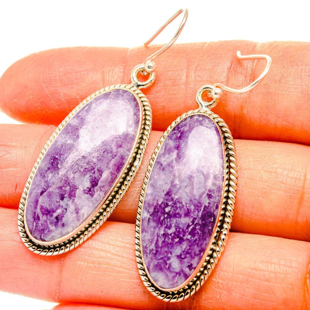 Lepidolite Earrings handcrafted by Anasilvercos - EARR426679