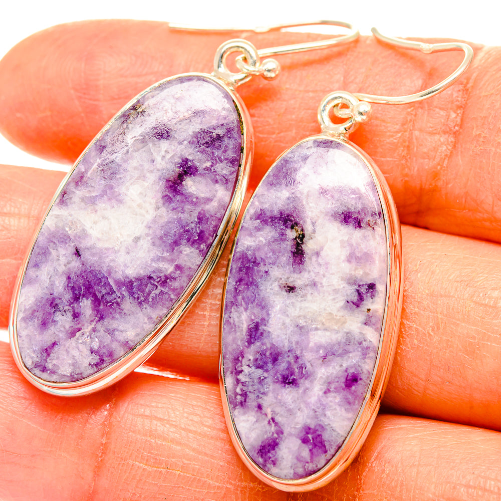 Lepidolite Earrings handcrafted by Anasilvercos - EARR426683