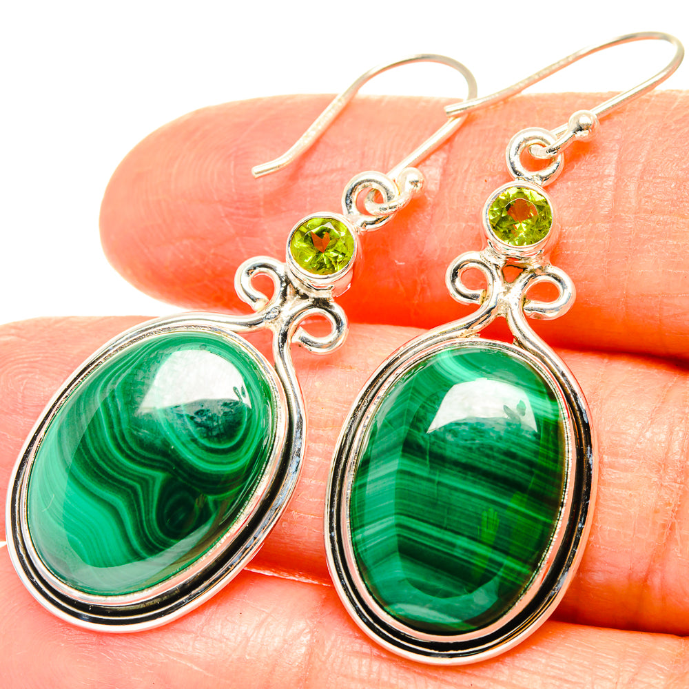 Malachite Earrings handcrafted by Anasilvercos - EARR426710
