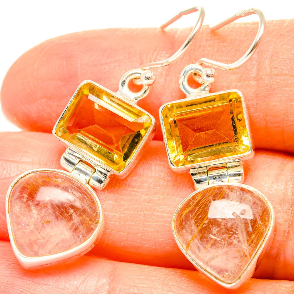 Rutilated Quartz Earrings handcrafted by Anasilvercos - EARR426712