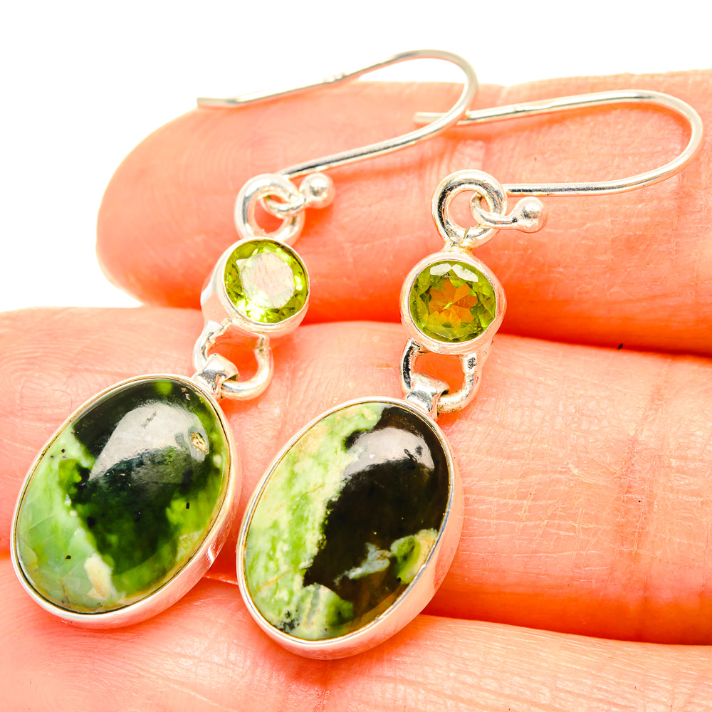 Australian Green Opal Earrings handcrafted by Anasilvercos - EARR426717