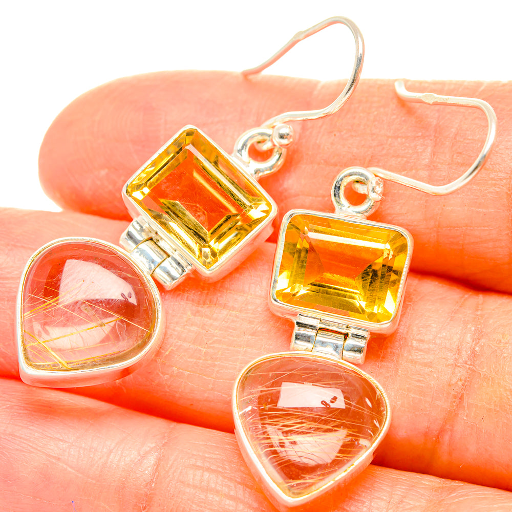 Rutilated Quartz Earrings handcrafted by Anasilvercos - EARR426723