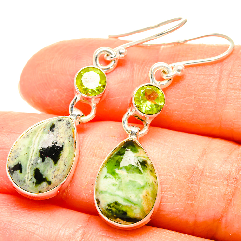 Australian Green Opal Earrings handcrafted by Anasilvercos - EARR426724