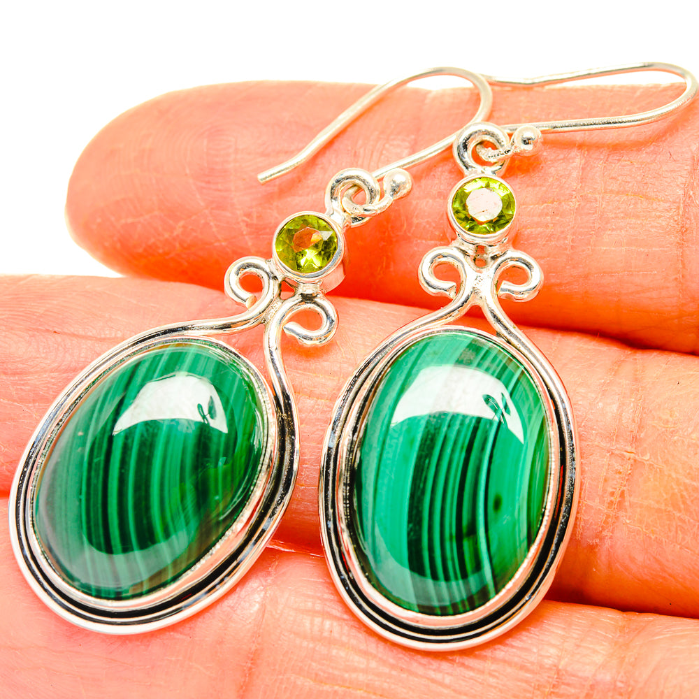 Malachite Earrings handcrafted by Anasilvercos - EARR426766