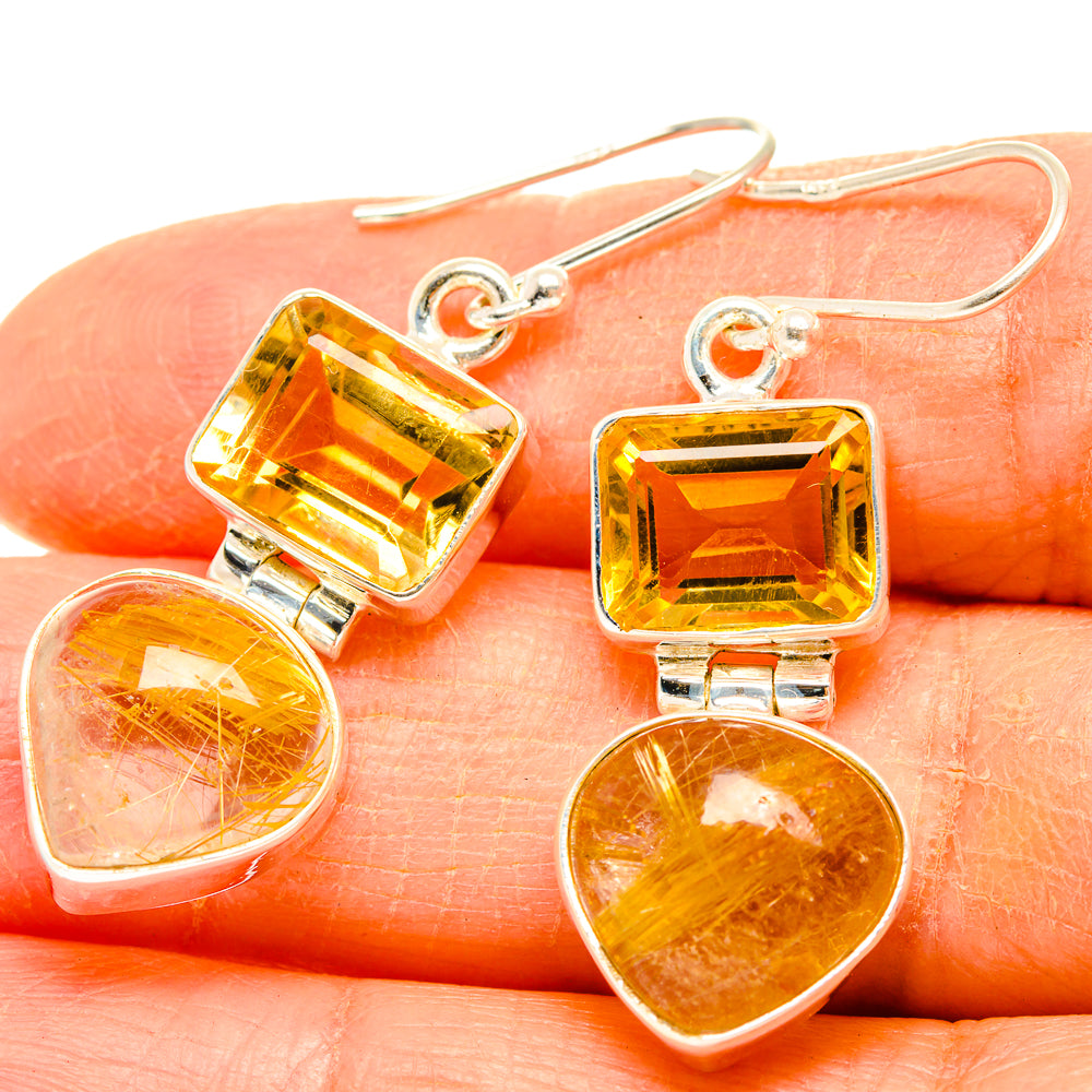 Rutilated Quartz Earrings handcrafted by Anasilvercos - EARR426784