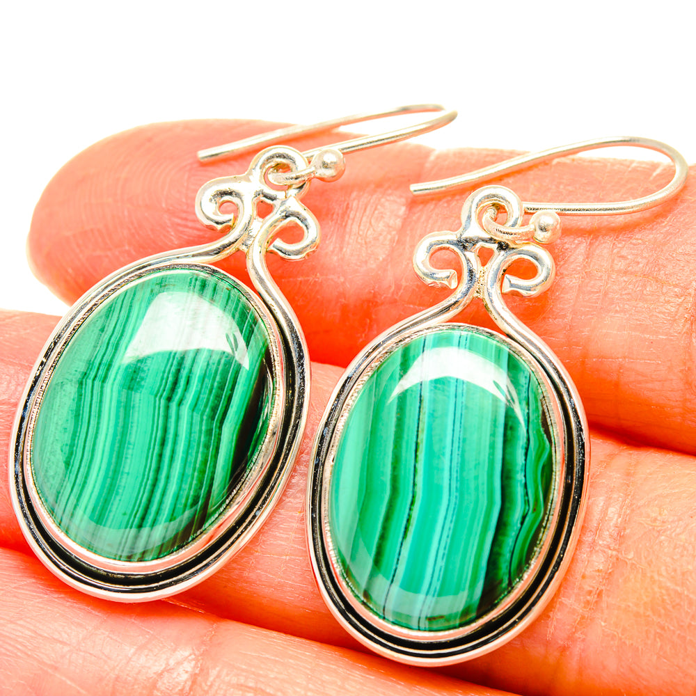 Malachite Earrings handcrafted by Anasilvercos - EARR426802