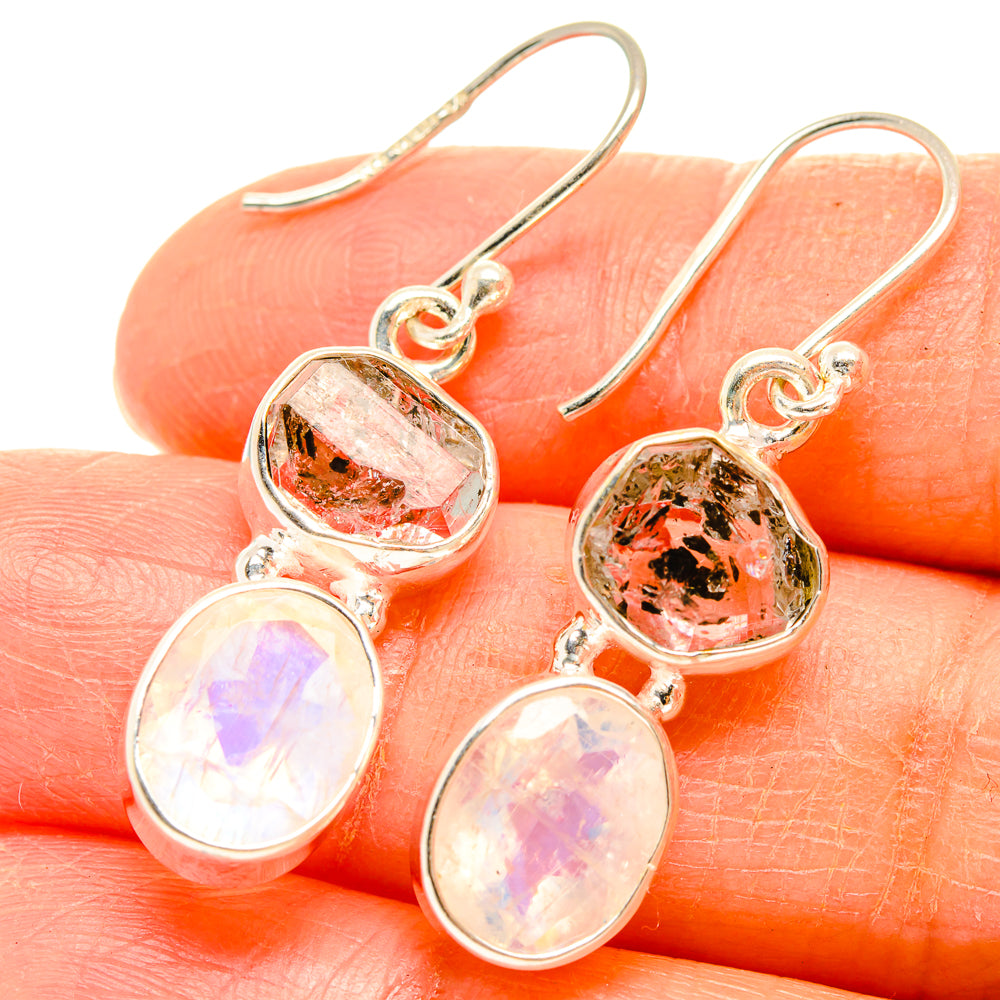 Rainbow Moonstone Earrings handcrafted by Anasilvercos - EARR426809