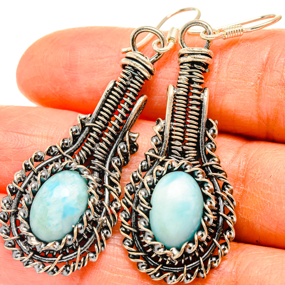 Larimar Earrings handcrafted by Anasilvercos - EARR426847
