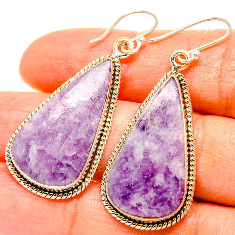 Lepidolite Earrings handcrafted by Anasilvercos - EARR426863