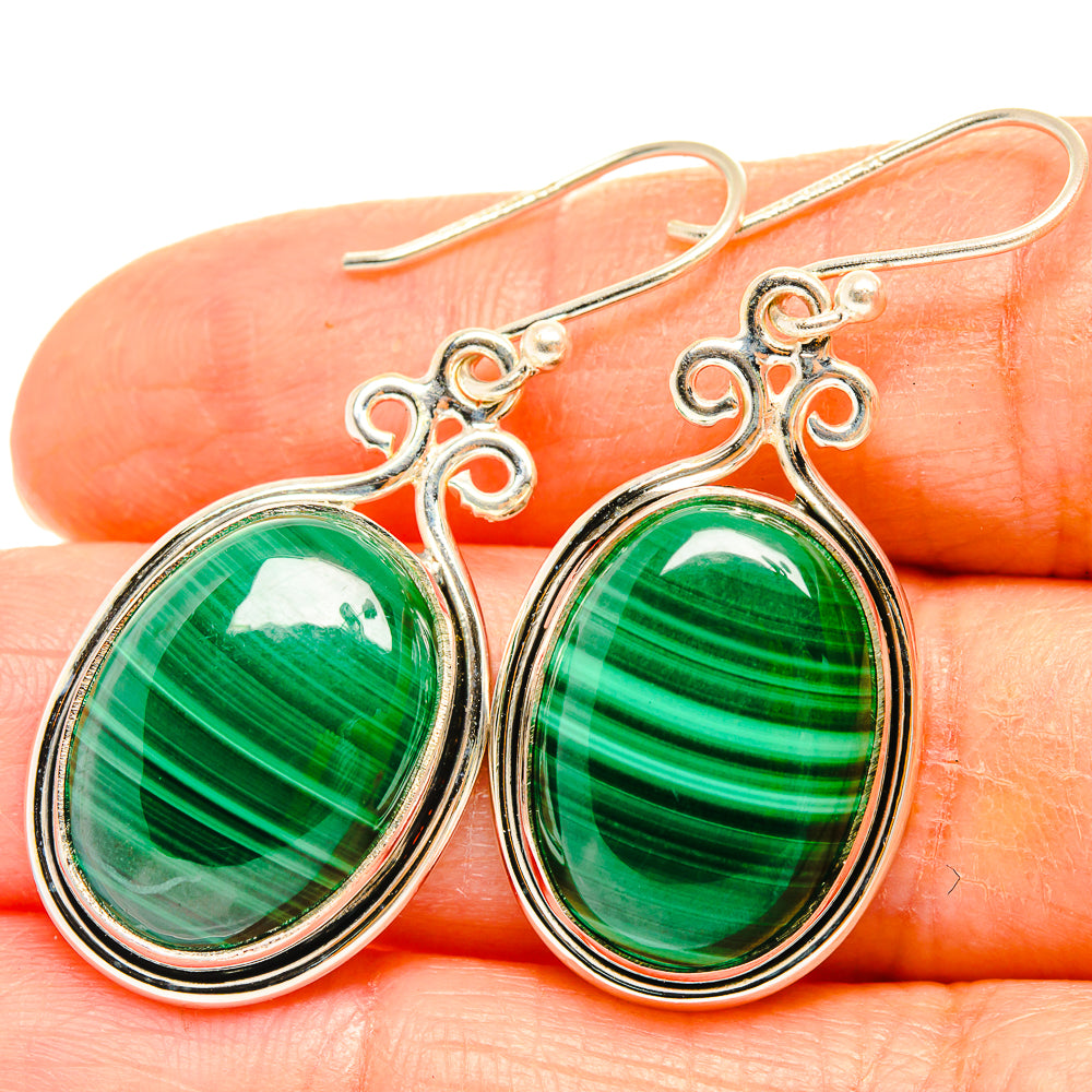 Malachite Earrings handcrafted by Anasilvercos - EARR426877