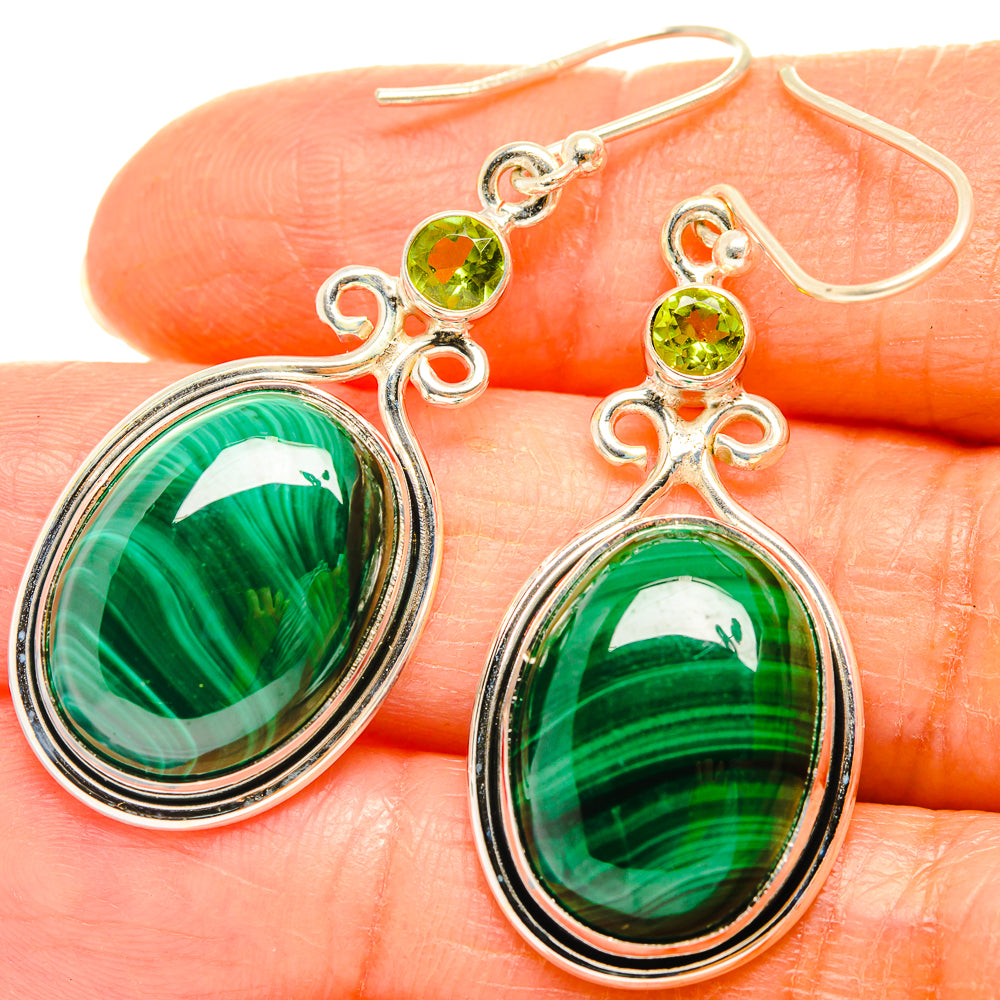 Malachite Earrings handcrafted by Anasilvercos - EARR426884