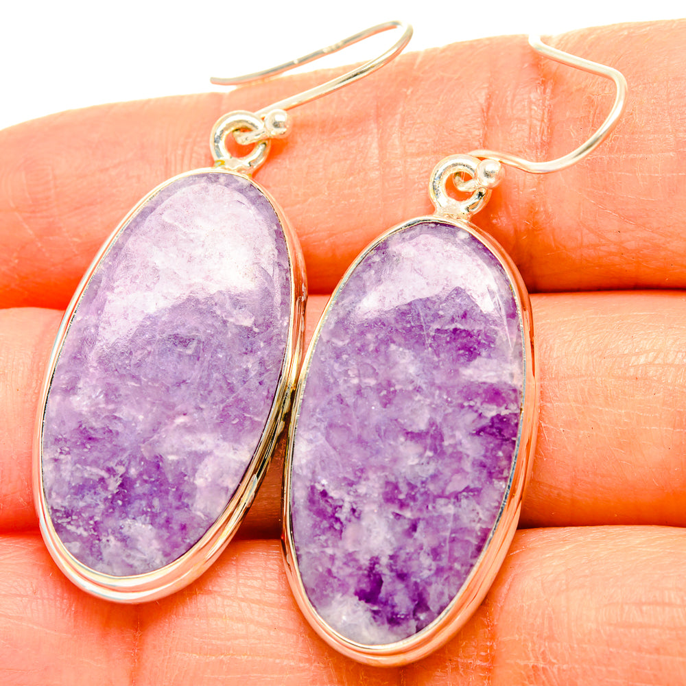 Lepidolite Earrings handcrafted by Anasilvercos - EARR426898