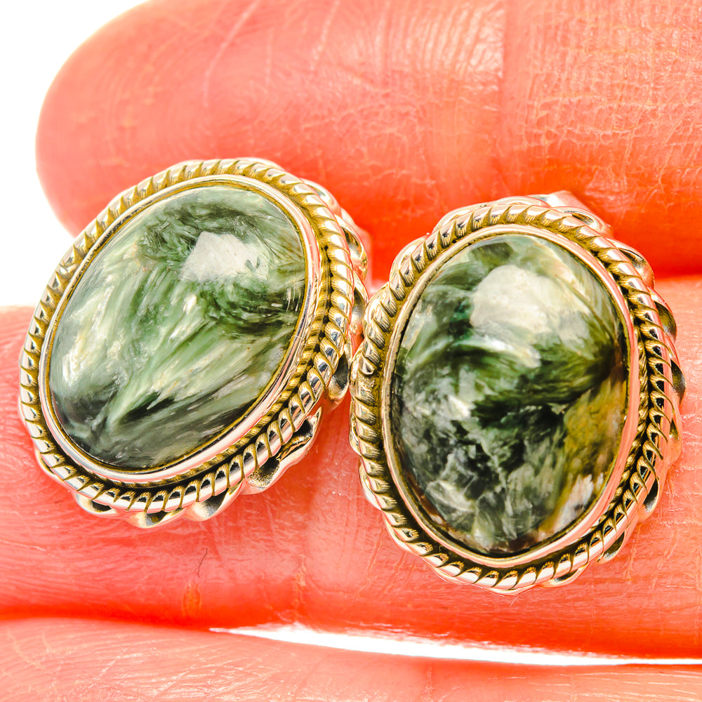 Seraphinite Earrings handcrafted by Anasilvercos - EARR426901