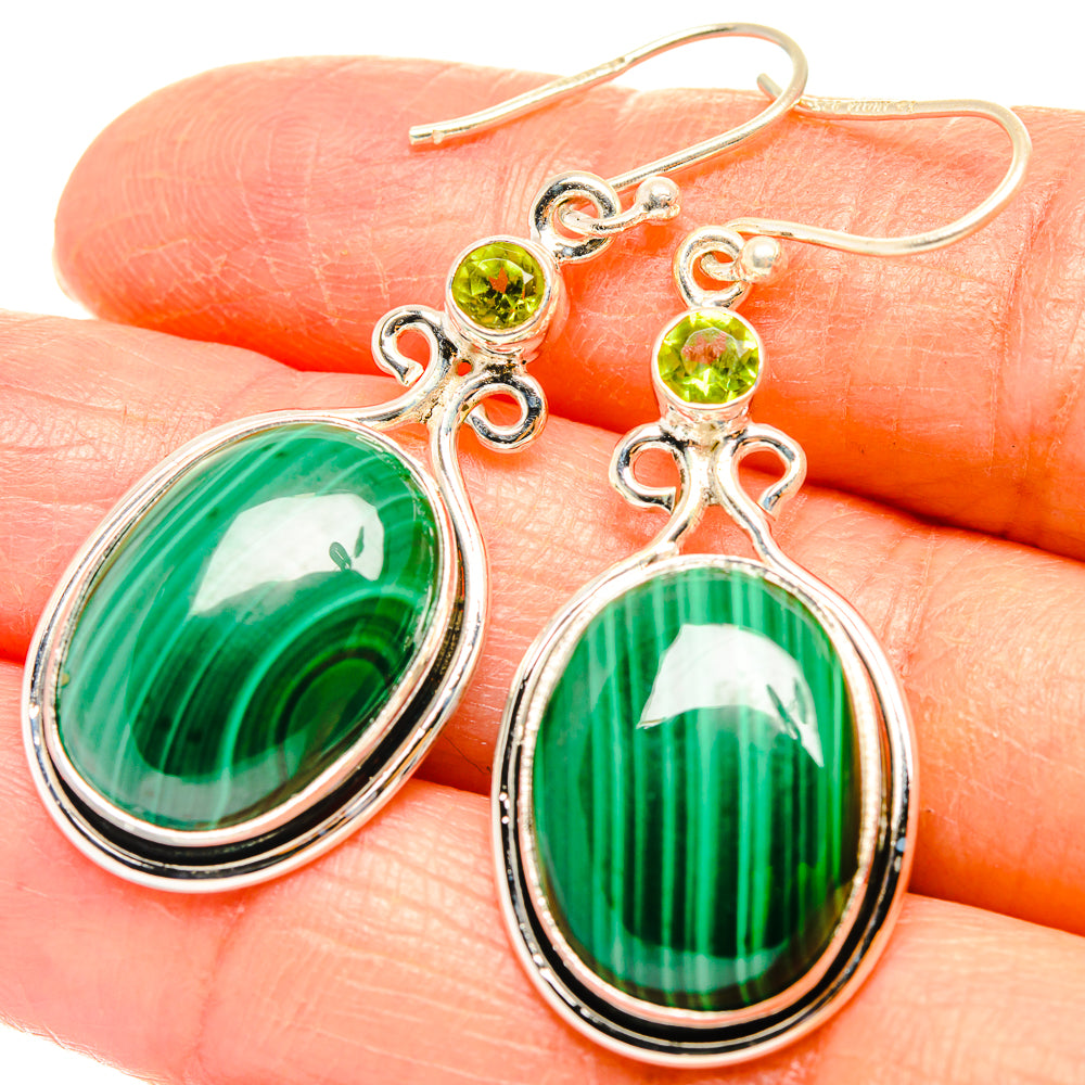 Malachite Earrings handcrafted by Anasilvercos - EARR426934