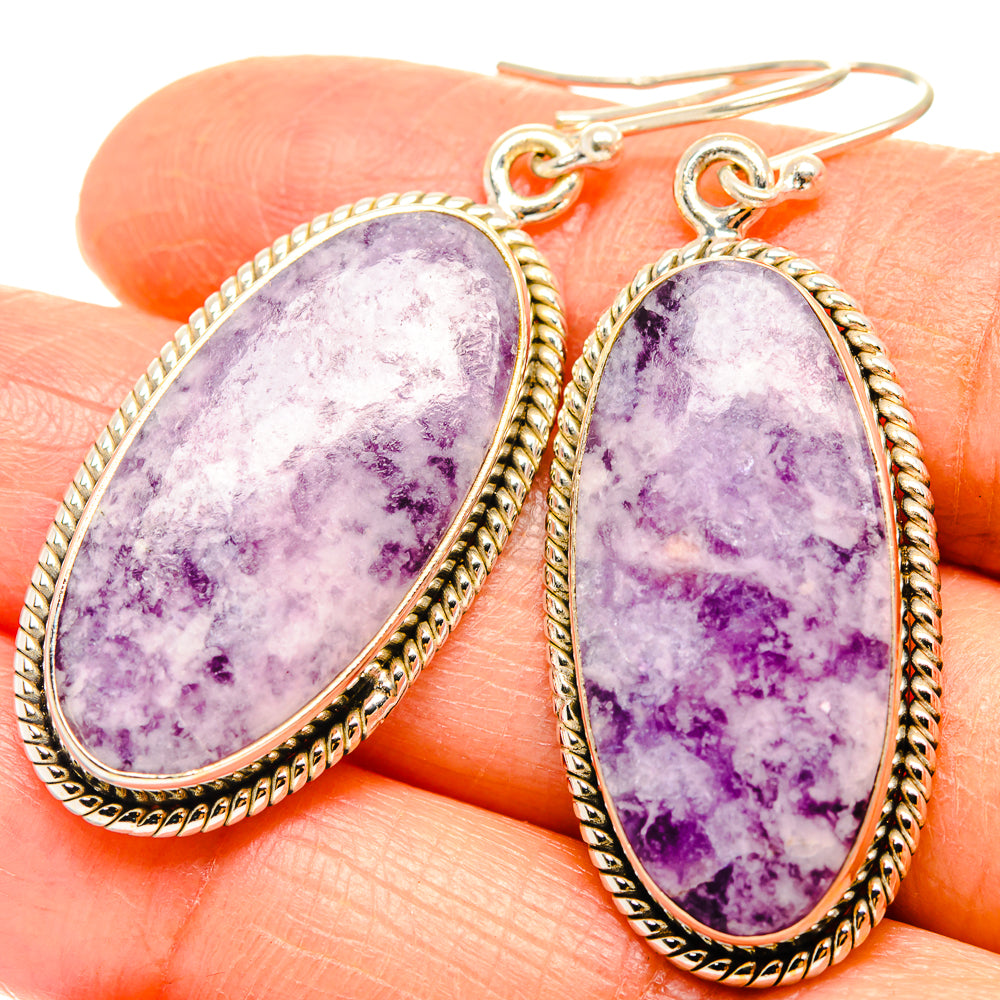 Lepidolite Earrings handcrafted by Anasilvercos - EARR426942