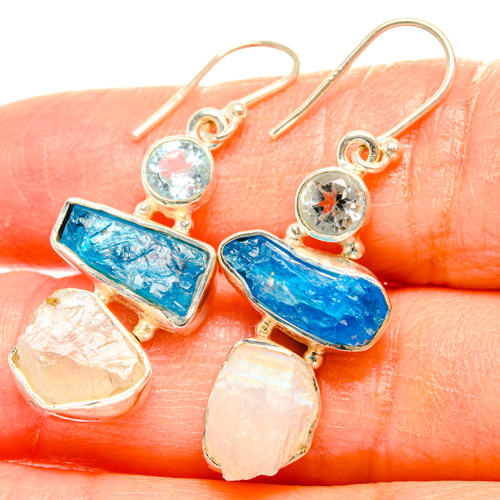 Rainbow Moonstone Earrings handcrafted by Anasilvercos - EARR426950