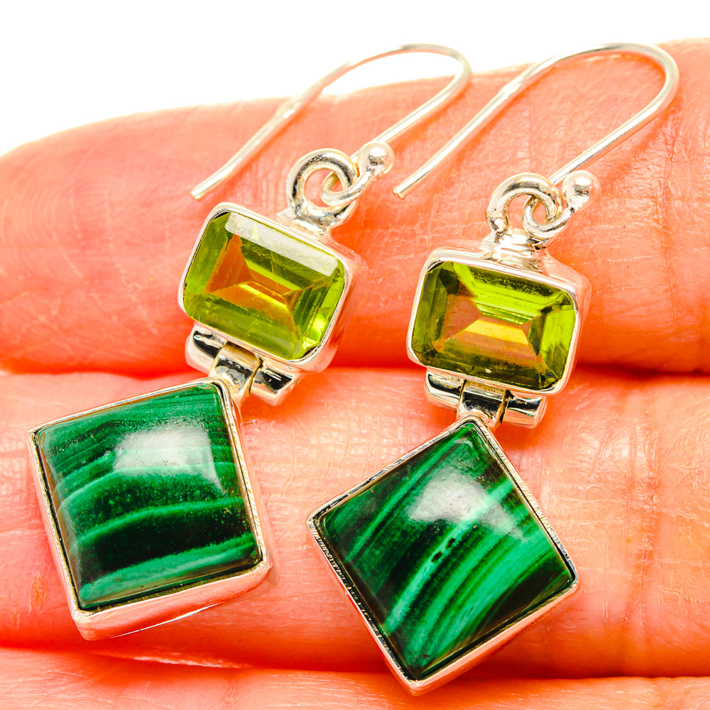 Malachite Earrings handcrafted by Anasilvercos - EARR426956