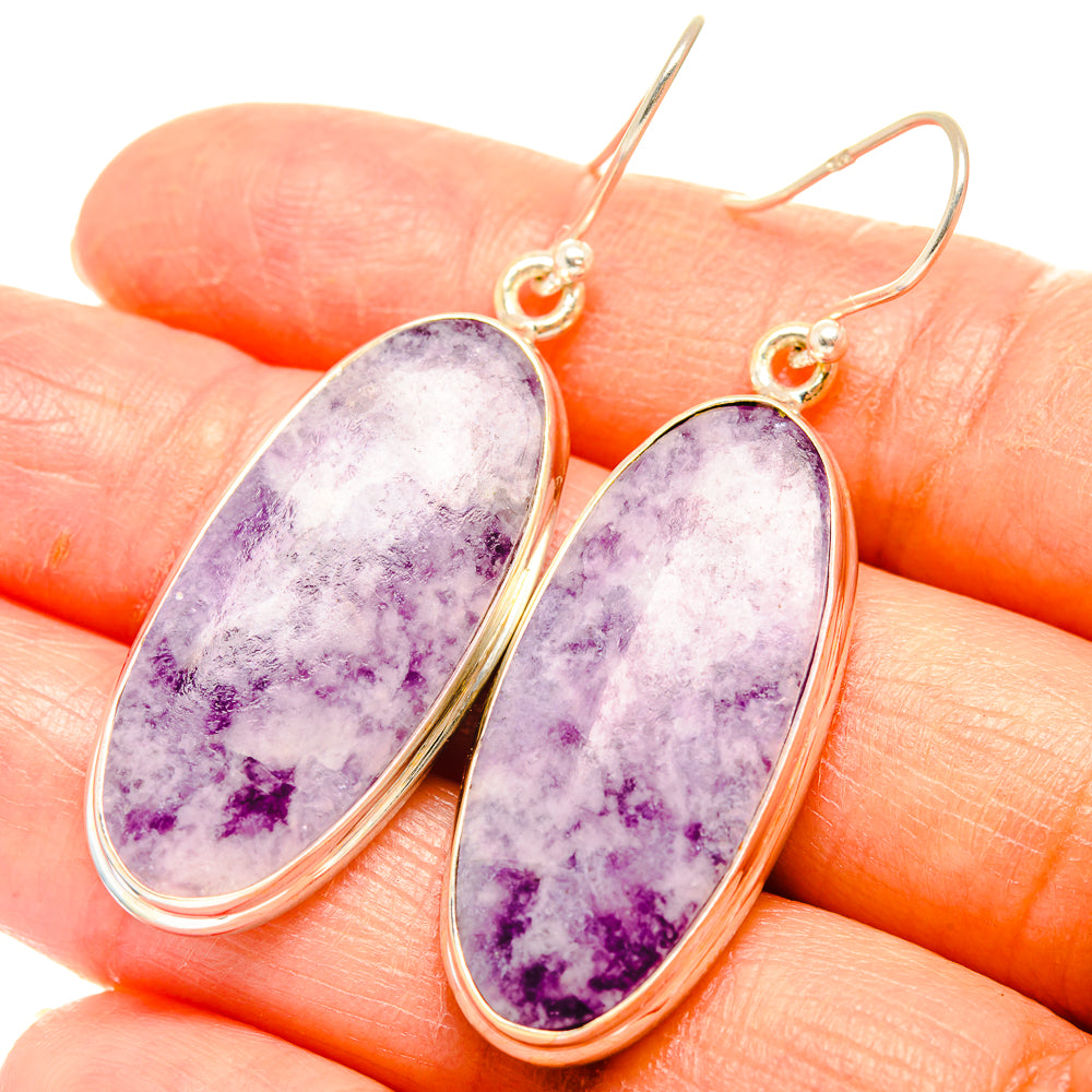 Lepidolite Earrings handcrafted by Anasilvercos - EARR426957