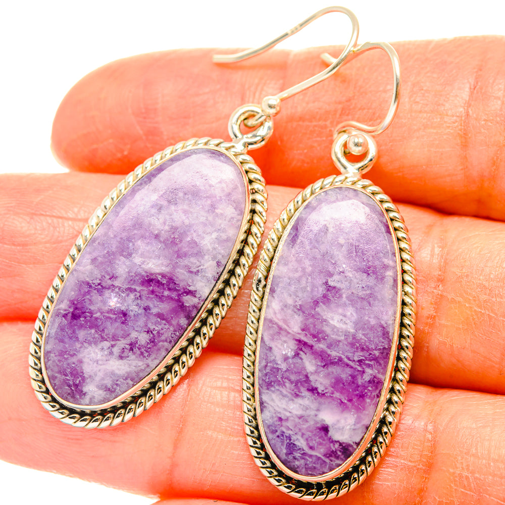 Lepidolite Earrings handcrafted by Anasilvercos - EARR426966