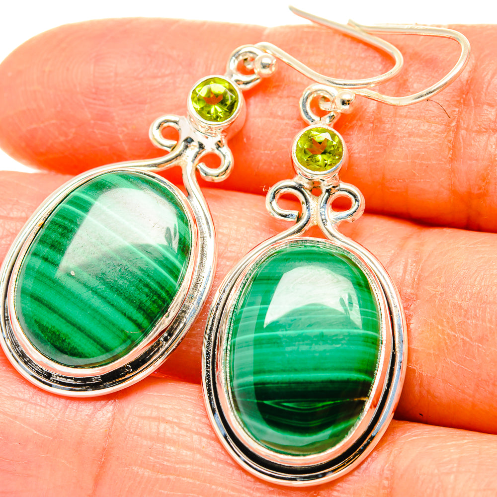 Malachite Earrings handcrafted by Anasilvercos - EARR426998