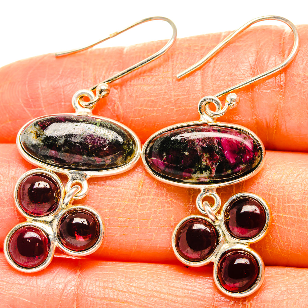 Russian Eudialyte Earrings handcrafted by Anasilvercos - EARR427002