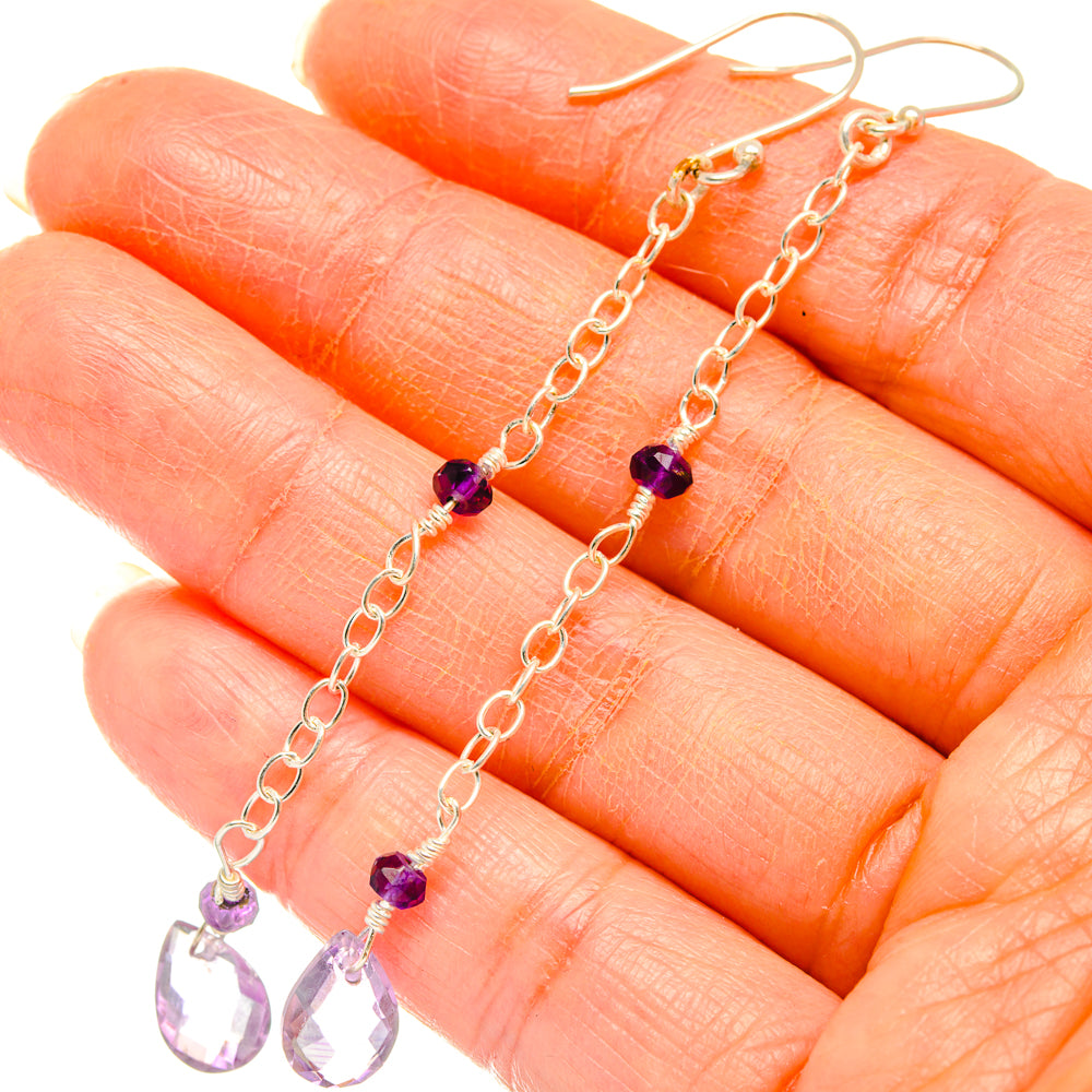Amethyst Earrings handcrafted by Anasilvercos - EARR427029