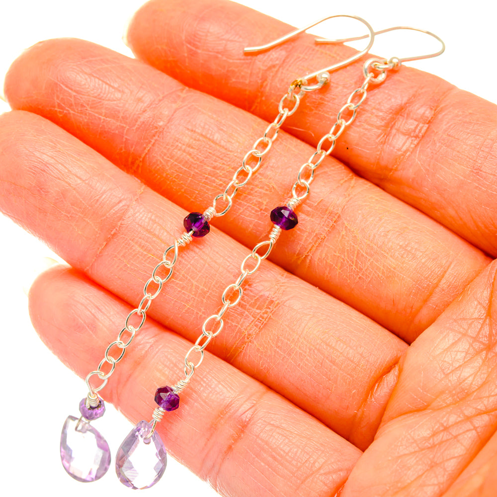 Amethyst Earrings handcrafted by Anasilvercos - EARR427030